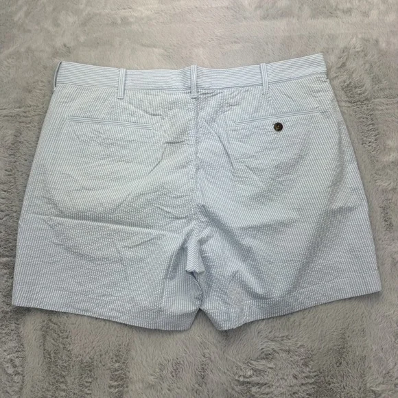 J Crew. Seersucker Shorts Mens 38 Blue Striped Casual Summer Lightweight NWT - Picture 9 of 10